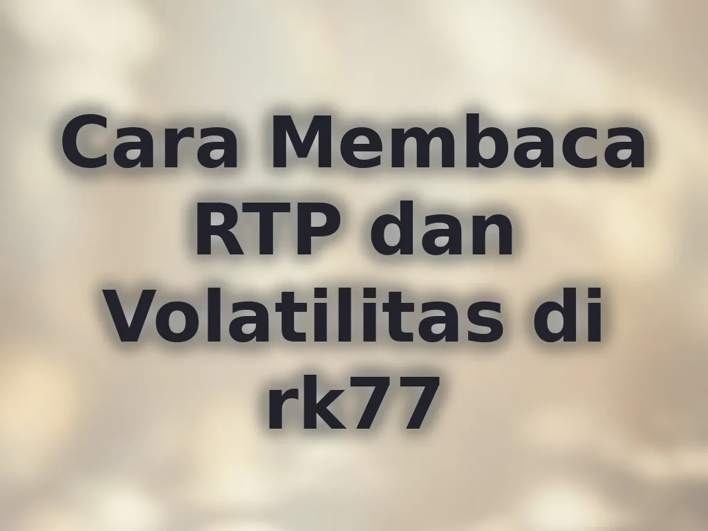 Cara Membaca RTP dan Volatilitas di rk77